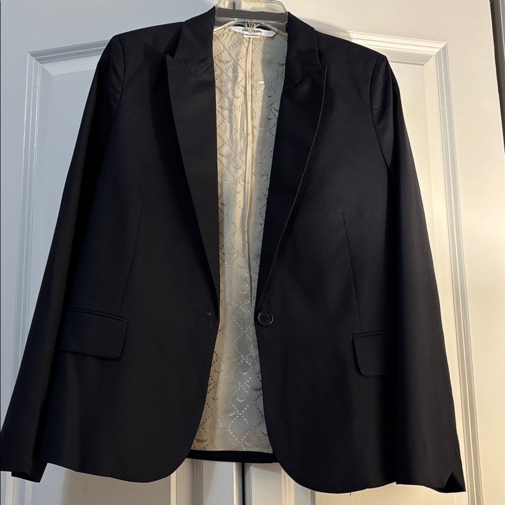 Zadig & Voltaire “Amour” May Blazer with Silk Lining. Beaded AMOUR on back